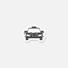 Fototapeta na wymiar Taxi flat design modern icon sticker isolated on gray background