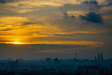 Kuala Lumpur city sunset view
