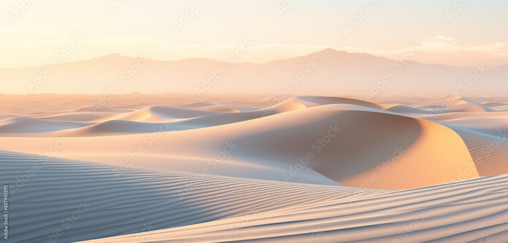 Wall mural a surreal desert of digital dunes, where waves of algorithmic sand form mesmerizing patterns under a
