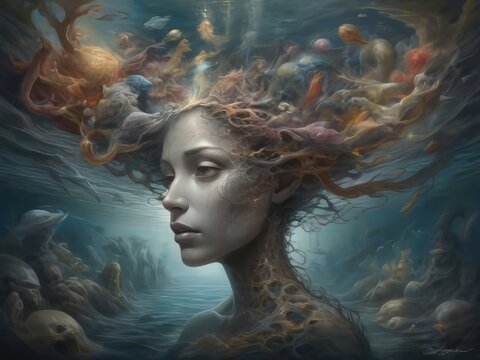 Ad&eacute;ntrate en las profundidades de la psique humana con una imagen din&aacute;mica y estimulante que captura las complejidades de nuestros pensamientos y emociones