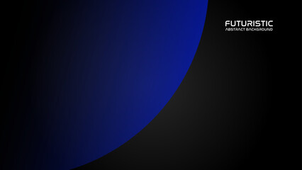 Dark blue abstract background with shiny geometric shapes and shadows. Modern blue gradient geometric texture design with copy space for text.Futuristic technology concept. Vector illustration