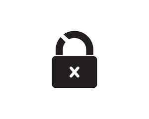 Broken lock open icon vector symbol design illustration