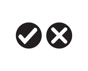 Check mark and cross mark icon vector design symbol illustration