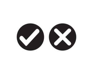 Check mark and cross mark icon vector design symbol illustration