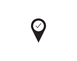 Fototapeta premium Check location icon vector symbol design illustration