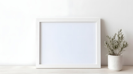photo frame mockup decorated in minimalist style - obrazy, fototapety, plakaty