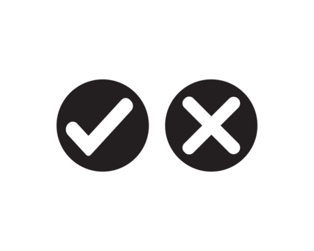 Check mark and cross mark icon vector design symbol illustration