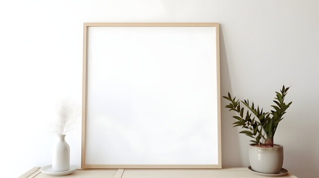 photo frame mockup decorated in minimalist style