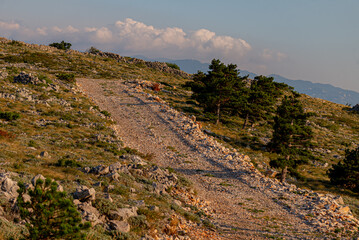 Mountains in Senj, Dalmatia, Croatia. Beautiful hilly landscape.
