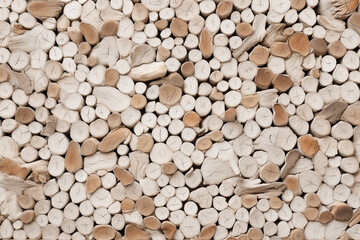 Closeup of Stacked Firewood, Textures of rustic natural materials