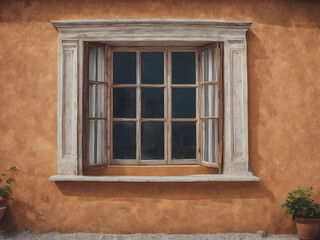 Obraz premium Wall with vintage old window background