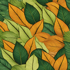 seamless pattern with leaves