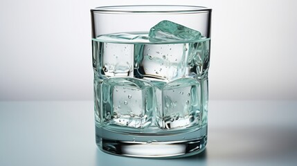 A glass of water isolated against a white backdrop