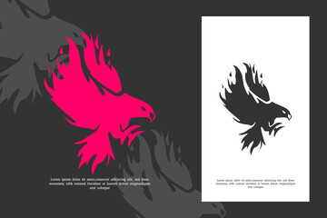 eagle fire logo design template