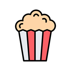 Popcorn Icon, Fast Food Vector Design