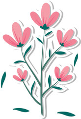 Fototapeta na wymiar Spring Flowers Falling Leaves Sticker