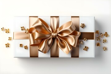 A gift in the form of a box with a bow on a light background: congratulations on the New Year, Christmas, March 8, Valentine's Day and February 14, Mother's Day, Birthday (Ai generation)