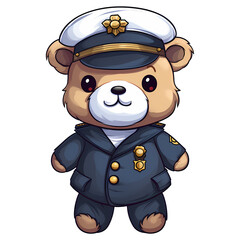 Cute Teddy Bear Air Force Clipart Illustration