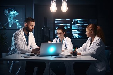 Teamwork of medical staff in hospital meeting