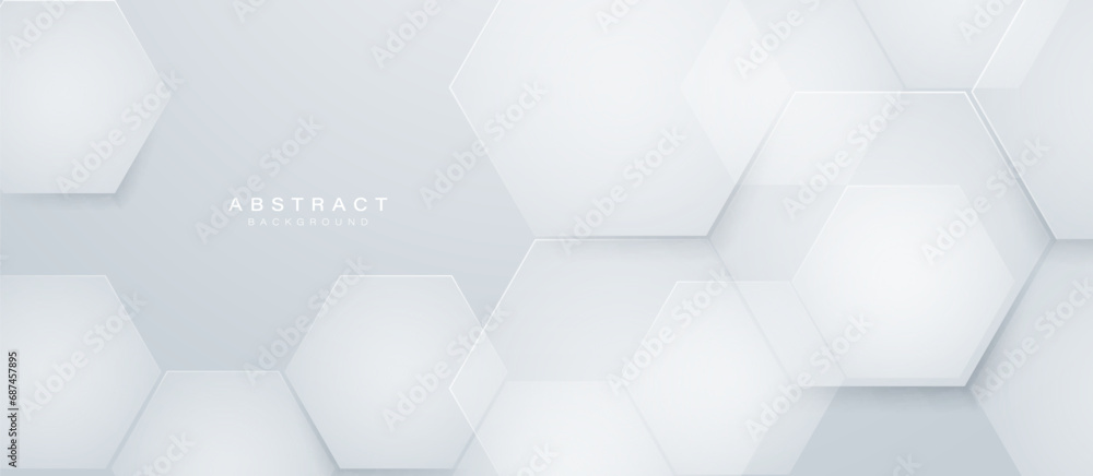 Poster modern abstract white hexagonal background. minimal trendy clean geometry banner. vector illustratio