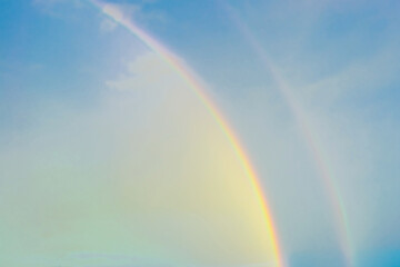 Rainbow, water, sky after rain