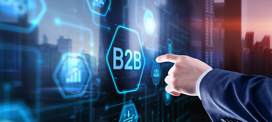B2B Business to business. Company Technology Marketing concept