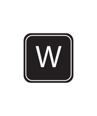 W button icon, vector best flat icon.