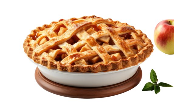 Gastronomic Apple Pie Aria Selection on a White or Clear Surface PNG Transparent Background