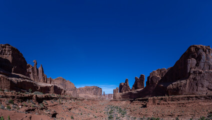 view from Park Ave, Park Avenue Viewpoint in Arches National Park, Moab, Utah, USA, travel usa and north america