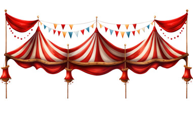 Colorful Circus Banner Whimsical Entertainment Display on a White or Clear Surface PNG Transparent Background