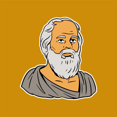 person with a beard cartoon illustration