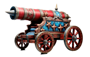 Astounding Circus Cannon Daredevil Showstopper Stunt on a White or Clear Surface PNG Transparent Background