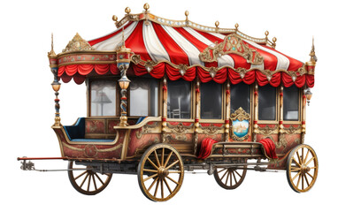 Festive Circus Cart Playful Showmobile Attraction on a White or Clear Surface PNG Transparent Background
