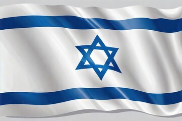 Independence Day Israel. National Israel flag with star David over background. Close up. National flag with place for text.