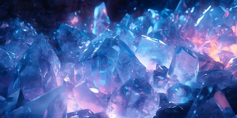 magic glowing  crystal closeup 