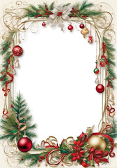 christmas frame with branches