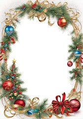 christmas frame with branches