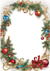 christmas frame with branches