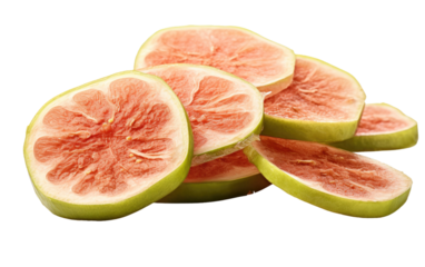 Healthy Indulgence Dried Guava Slices on a White or Clear Surface PNG Transparent Background