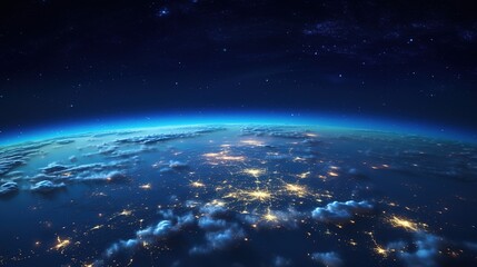 Earth at Night Viewed from Space