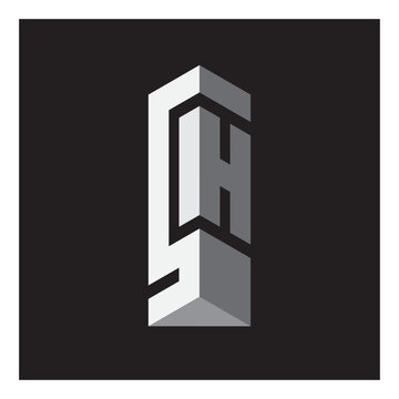 SH. 5H logo. Letter H and number 5 logotype. Vector design element or 3d icon.