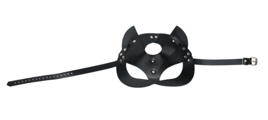 Black leather mask for a fetis. 