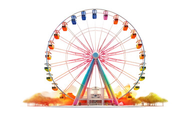 Iconic Ferris Wheel Heightened Thrills on a White or Clear Surface PNG Transparent Background - obrazy, fototapety, plakaty