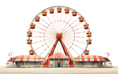 Whirl of Fun Iconic Ferris Wheel on a White or Clear Surface PNG Transparent Background