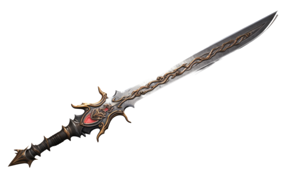 European Sword History of Falchion on a White or Clear Surface PNG Transparent Background
