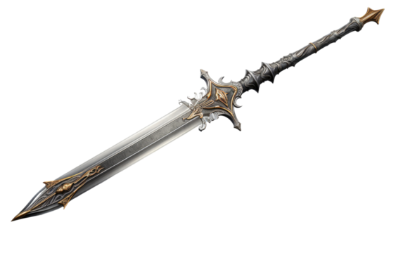 Medieval Falchion European Blade Heritage on a White or Clear Surface PNG Transparent Background