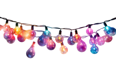 Celestial Strings Galaxy Garden Illumination on a White or Clear Surface PNG Transparent Background