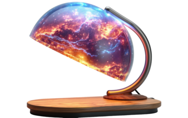 Celestial Aura Galaxy Gaze Illumination on a White or Clear Surface PNG Transparent Background