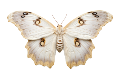Luminous Flutter Giant Silk Moths Dance on a White or Clear Surface PNG Transparent Background