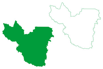 Campo Novo de Rondonia municipality (State of Rondônia or Rondonia, RO, Municipalities of Brazil, Federative Republic of Brazil) map vector illustration, scribble sketch map